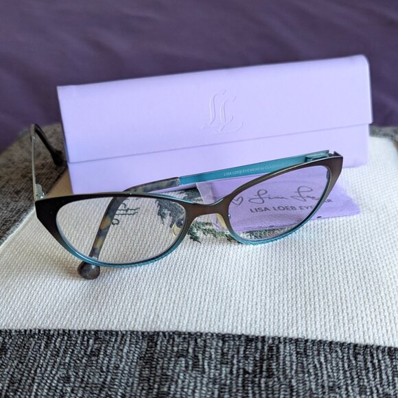 Lisa Loeb Eyeglasses Frames and Case Chocolate Electric 153 - Picture 1 of 12